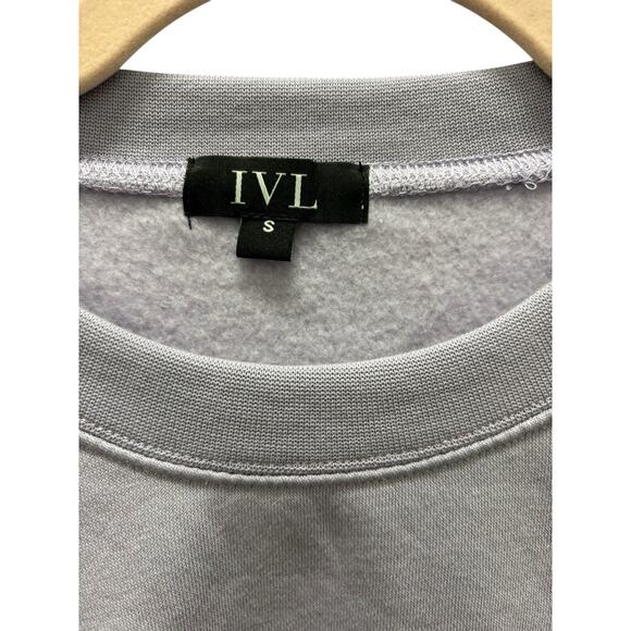 NWOT IVL Revolve Cropped Sweatshirt Women’s Small Lavender Crewneck Pullover - Picture 4 of 4